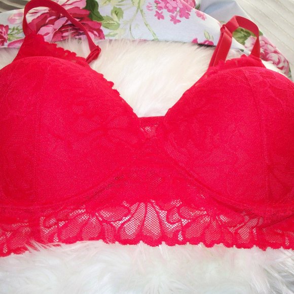 PINK Victoria's Secret Other - Red Lace Bralette XXL
